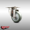 Service Caster 3.5 Inch 316SS Gray Polyurethane Wheel Swivel Top Plate Caster SCC-SS31620S3514-PPUB